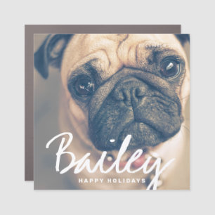 Pet's Christmas Simple Happy Holiday Greeting Car Magnet