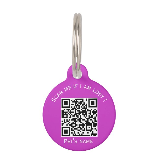 Pets code qr animal lost pet ID tag (Front)
