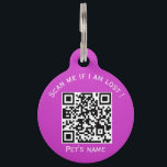 Pets code qr animal lost pet pink ID tag<br><div class="desc">Custom Qr code tag name for pet collars. Tags on medal with qr code if your animal (dog, cat) is lost. Create a page linked to the Qr code to write information about your animal. Animal (dogs, cats) pink qr code name tag. Customizable female pet animal tag. Personalized pet owner...</div>