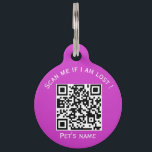 Pets code qr animal lost pet pink ID tag<br><div class="desc">Custom Qr code tag name for pet collars. Tags on medal with qr code if your animal (dog, cat) is lost. Create a page linked to the Qr code to write information about your animal. Animal (dogs, cats) pink qr code name tag. Customizable female pet animal tag. Personalized pet owner...</div>