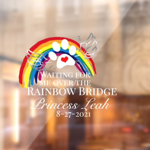 Pets Crossing Rainbow Bridge Window Cling