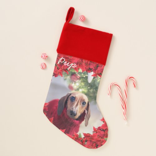 Pets Custom Photo Name Christmas Stocking