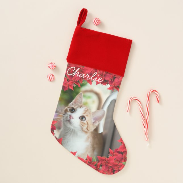 Pet's Custom Photo/ Name Christmas Stocking (Front)