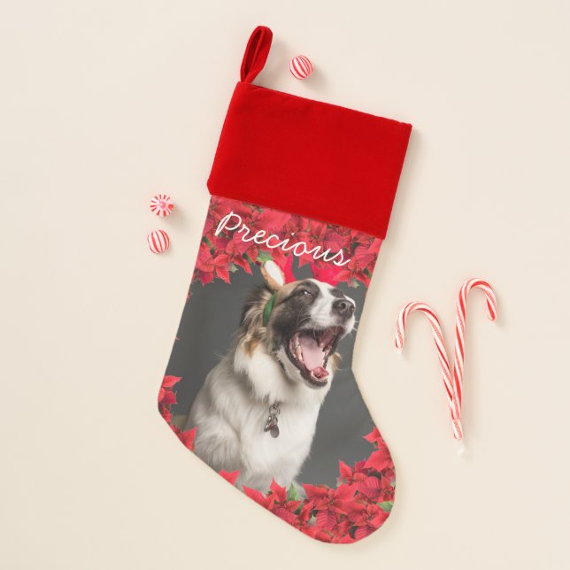 Pet's Custom Photo/ Name Christmas Stocking (Front)