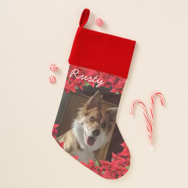 Pet's Custom Photo/ Name Christmas Stocking (Front)