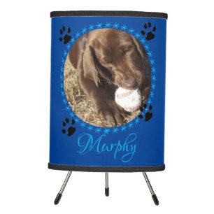 Pet's Custom Power Bank (blue/blue with paws) Tripod Lamp