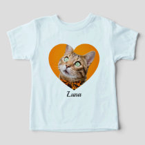 Pet's Cute Modern Typography Name and heart Photo Toddler T-shirt