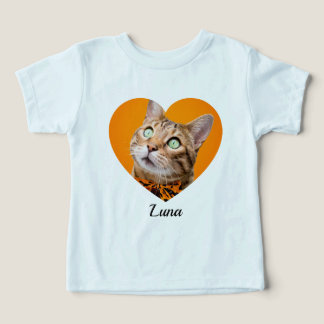 Pet's Cute Modern Typography Name and heart Photo Toddler T-shirt