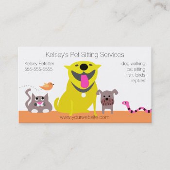 Pets - Dog Cat Bird Snake Business Card by PetProDesigns at Zazzle