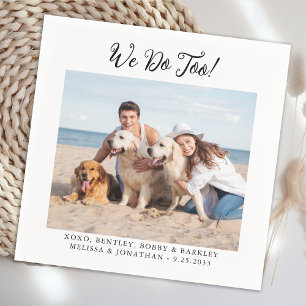 Pets Dog Cat Custom Photo Modern Funny Wedding Napkins