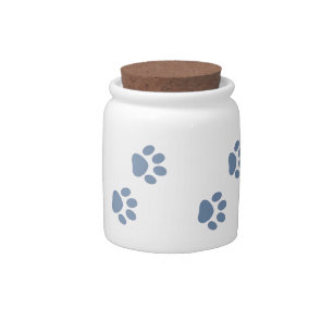 Pets dog cat pawprints candy jar