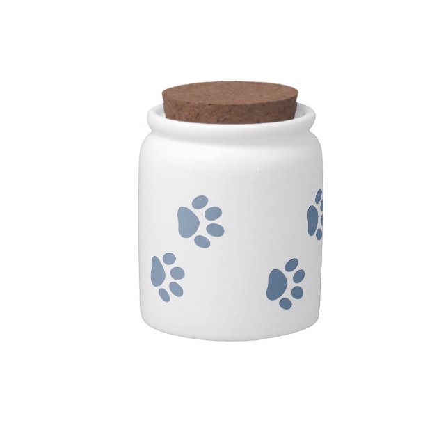 Pets dog cat pawprints candy jar (Front)
