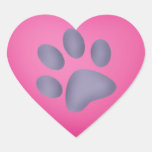 Pets Dog or Cat Paw Print Heart Collection Sticker