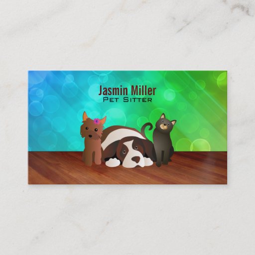 Customizable Pets Dogs and Cat Business Cards