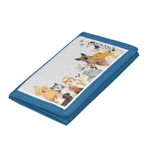 Pets Dogs  Cats Trifold Wallet