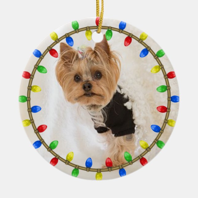 Pet's Dog's Circle Ornament Ceramic Ornament (Front)