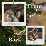 Pet's First Christmas in Forever Home Name & Date Ceramic Ornament<br><div class="desc">Pet's First Christmas in Forever Home Name & Date Ceramic Ornament. Celebrate your furry friend's first Christmas in their forever home with our adorable Ceramic Ornament. This keepsake ornament features a customizable front with space for your pet's name and the special date. On the back, you can include a cherished...</div>