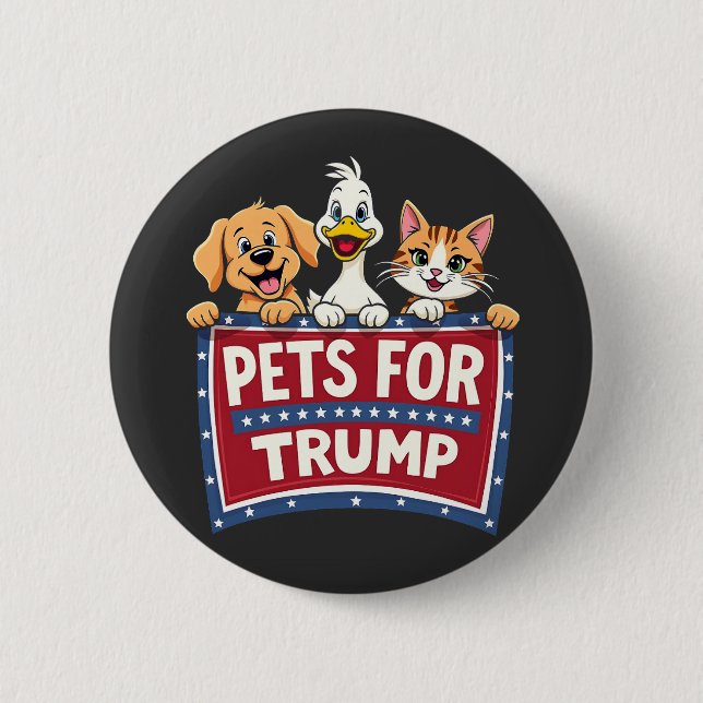 Pets For Trump Cats Maga Dogs Election Button (Front)