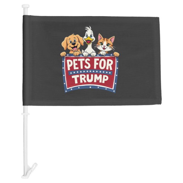 Pets For Trump Cats Maga Dogs Election Car Flag (Front)