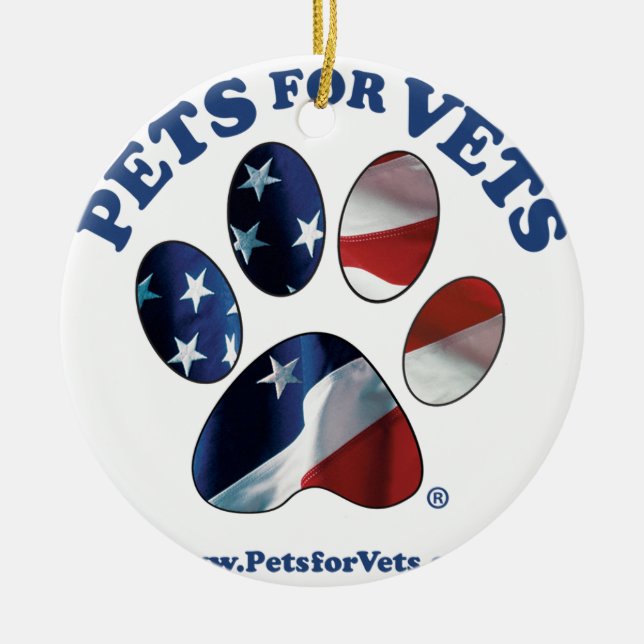 Pets for Vets Ceramic Ornament (Front)