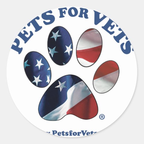 Pets for Vets Classic Round Sticker
