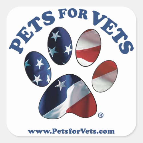 Pets for Vets Square Sticker