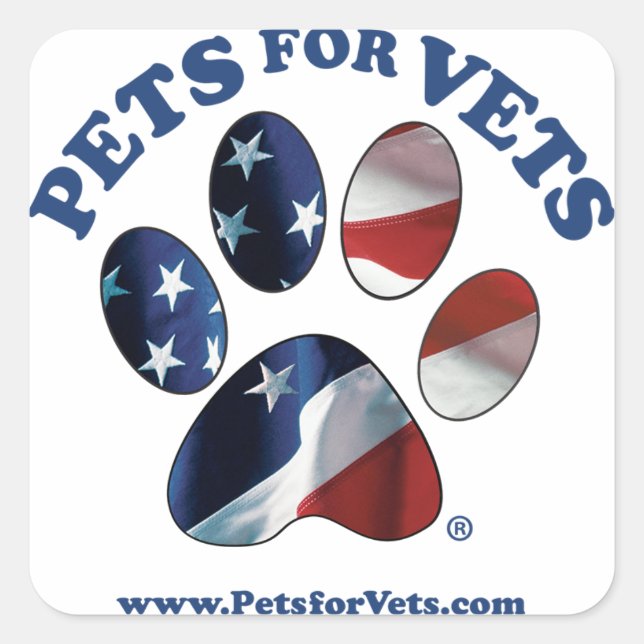 Pets for Vets Square Sticker (Front)