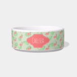 Pet's Girly Tropical Watercolor Flamingo Pattern Bowl<br><div class="desc">This beautiful tropical design features a gorgeous pink watercolor flamingo and jungle leaf pattern with space to add your pet's name! The perfect tropical summer design for any pet.</div>