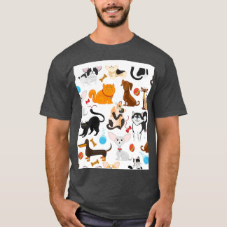 Pets kittens and puppies pedigree pet with toy Gra T-Shirt