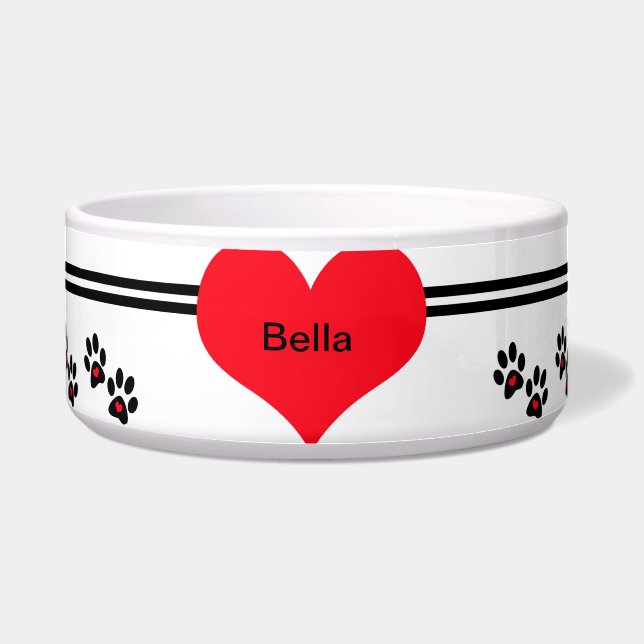 Pets Leave Footprints On Our Hearts Bowl (Front)