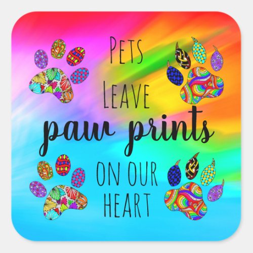 Pets Leave Paw Prints on Our Heart Stickers