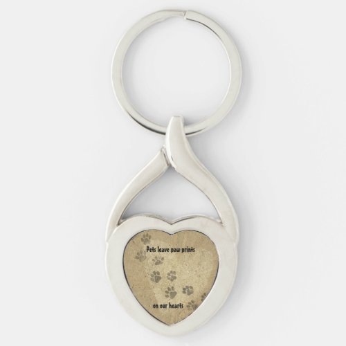 Pets leave Paw Prints on our Hearts Keychain