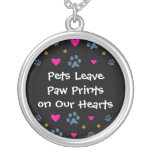 Pets Leave Paw Prints on Our Hearts Silver Plated Necklace