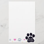 Pets Leave Paw Prints on Our Hearts Stationery