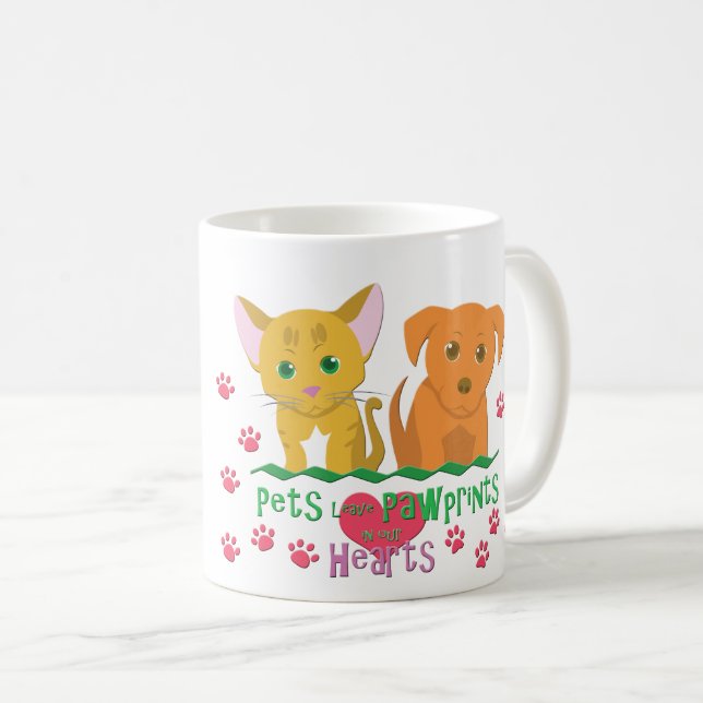 Pets Leave Pawprints on our Hearts Coffee Mug (Front Right)