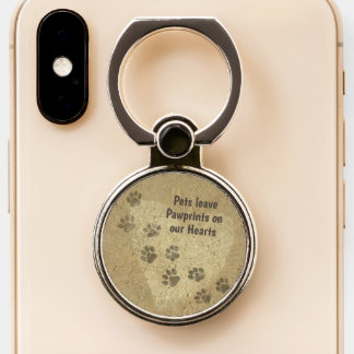Pets leave Pawprints on our Hearts Phone Ring Stand