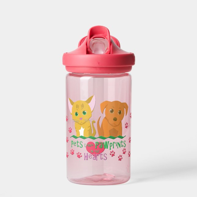 Pets Leave Pawprints Water Bottle (Front)