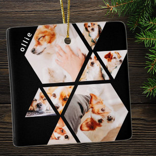 Pets Modern Shapes Geometric 8 Collage Photo Ceramic Ornament