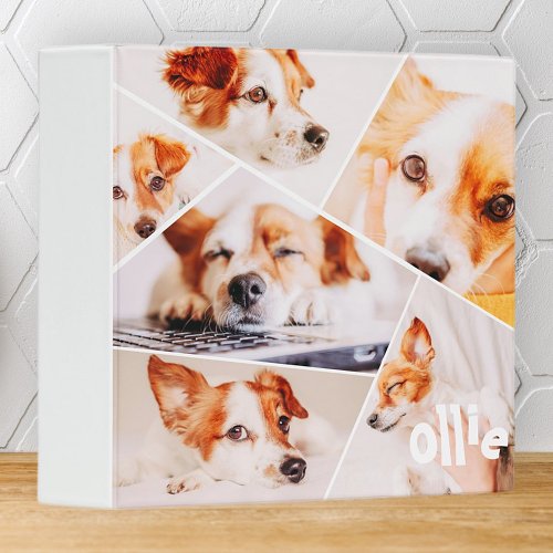 Pets Modern Simple Custom 6 Images Collage Photo 3 Ring Binder