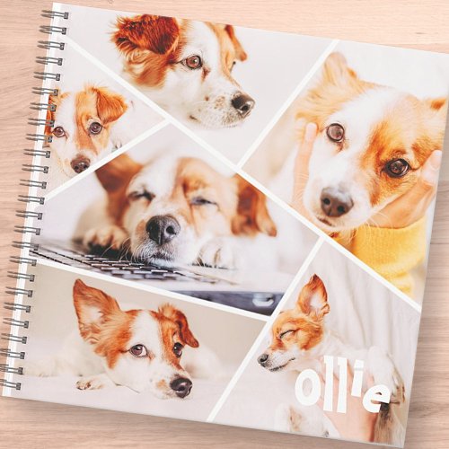 Pets Modern Simple Custom 6 Images Collage Photo Notebook