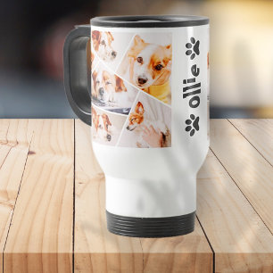 Pets Modern Simple Custom 6 Images Collage Photo Travel Mug