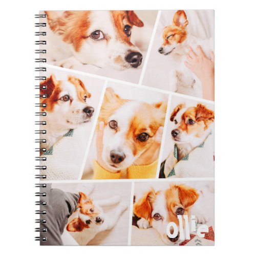 Pets Modern Simple Custom 7 Images Collage Photo Notebook