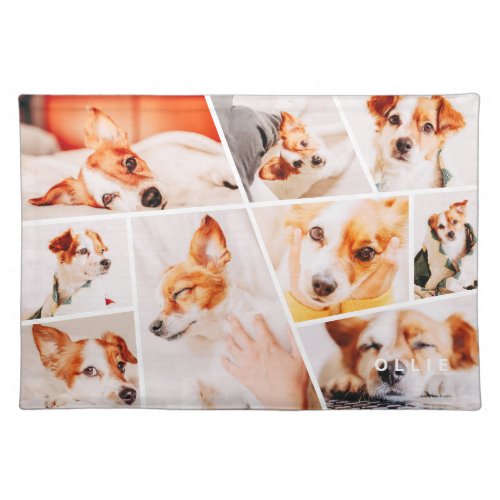 Pets Modern Simple Custom 9 Photos Collage Cloth Placemat