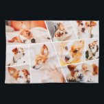 Pets Modern Simple Custom 9 Photos Collage Kitchen Towel<br><div class="desc">Add nine (9) custom photos of your pet and pet's name. Add your photos and if needed,  unmask the group of photo and frame,  adjust the image against the frame,  then click mask.</div>