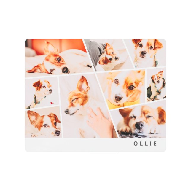 Pets Modern Simple Custom 9 Photos Collage Metal Print (Front)