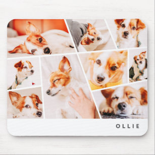 Pets Modern Simple Custom 9 Photos Collage Mouse Pad