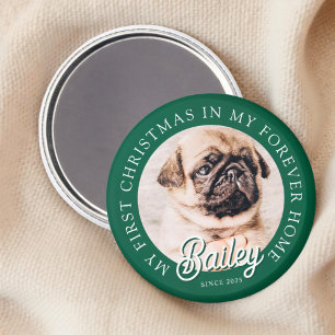 Pet's My First Christmas In Forever Home Modern Magnet