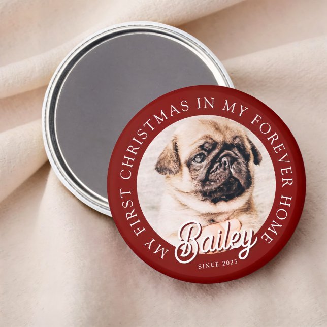 Pet's My First Christmas In Forever Home Modern Magnet (Creator Uploaded)