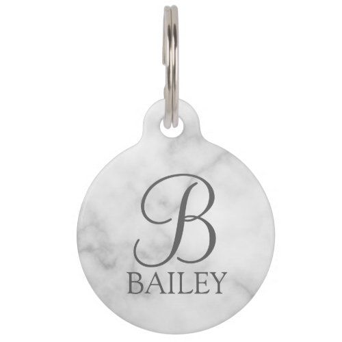 Pets Name and Monogram with Owners Contact Pet I Pet ID Tag