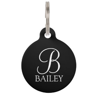 Pet's Name and Monogram with Owner's Contact Pet ID Tag